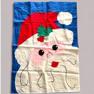 Santa Christmas Flag 28"x40" Garden House Yard Porch 1994 Holly